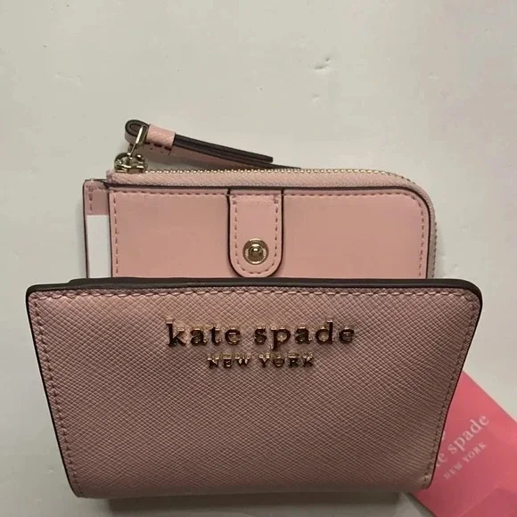 Kate Spade Wallet Saffiano Leather Crepe Pink New - Picture 5 of 12